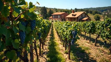 Obraz premium Idyllic Vineyard at Harvest Time