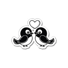 two birds on a branch Love Bird Vector 