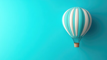 Naklejka premium A stylized hot air balloon against a turquoise background, symbolizing adventure and travel.