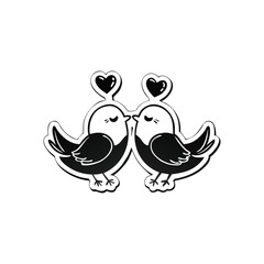 two birds on a branch Love Bird Vector 