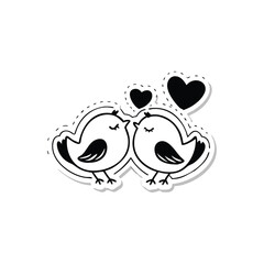 two birds on a branch Love Bird Vector 