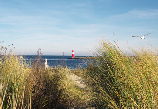 Molenfeuer von Warnem&uuml;nde mit D&uuml;ne.