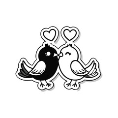 two birds on a branch Love Bird Vector 