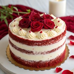 Classic Red Velvet Cake illustration photo