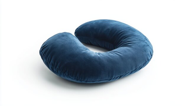 A single travel neck pillow isolated on a white background, ideal for promoting comfort products for travelers.