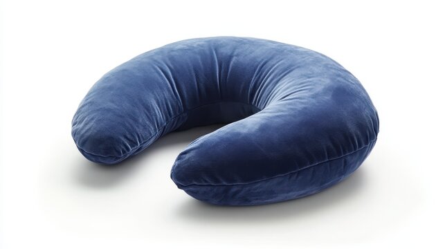 A single travel neck pillow isolated on a white background, ideal for promoting comfort products for travelers.