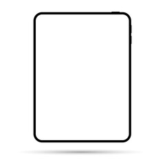 Isolated tablet mockup in PNG format with a white screen on a clear background.