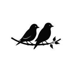two birds on a branch Love Bird Vector 
