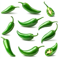 Sliced Jalapeno Peppers Vector Illustration Design