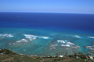 Stunning Overhead View from Diamond Head Summit Overlooking the Pacific Ocean and Honolulu