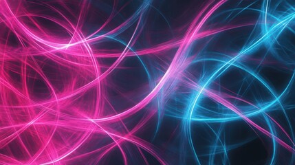 Neon Swirls: A Dynamic Abstract Background with Vibrant Pink and Blue Light