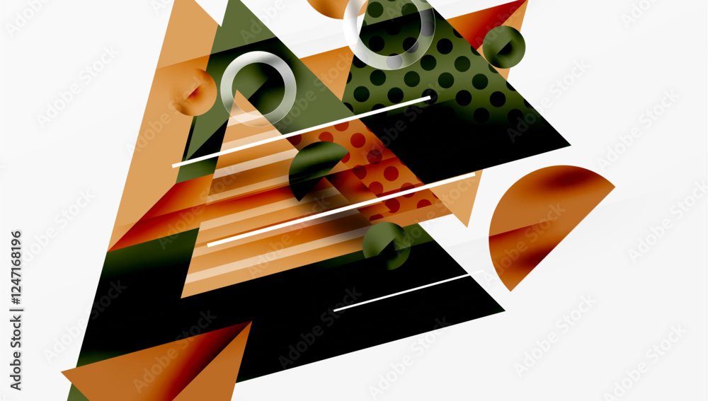 Aufkleber Modern geometric background - overlapping triangles with smooth gradients and semi-transparency