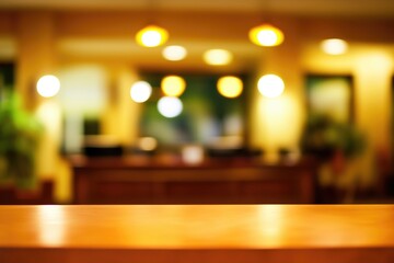 A warm and inviting reception area with soft lighting, creating a welcoming atmosphere for guests and visitors.