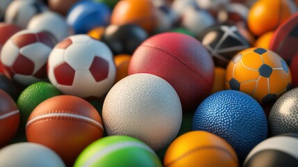 A substantial collection of various sports balls intended for recreational activities.