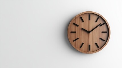 Isolated image of a modern wall clock on a clean white surface, perfect for home decor or wall art marketing.