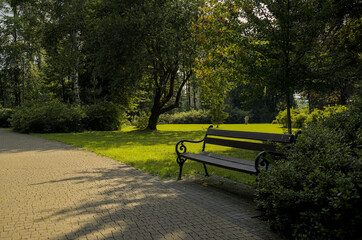 Ławka w parku, park bench