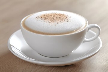 Fototapeta premium Cappuccino, coffee, foam, cocoa, cup, saucer, table, cafe, drink, menu