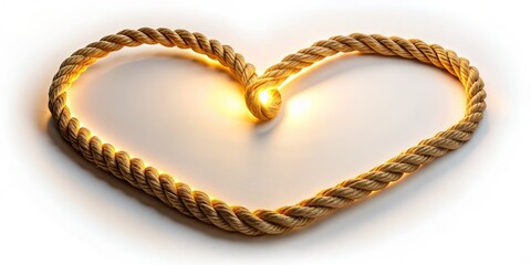 Fototapeta premium Romantic Rope Heart Night Photography AI Art