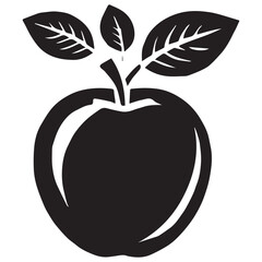 An apple black vector illustration
