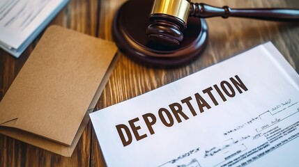 This image is ideal for use in legal, immigration, and government-related articles, news, or social media discussions about deportation policies, human rights, and legal consequences.
