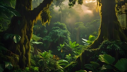 tropical forest in the morning
