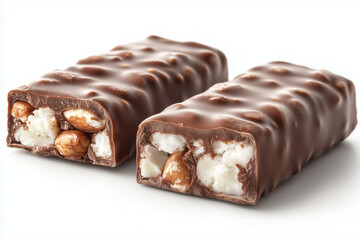 chocolate bar with nuts isolated