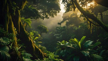 sun rays in the forest