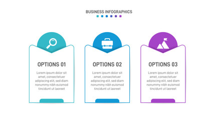 Horizontal progress bar featuring 3 arrow-shaped elements, symbolizing three six stages of business strategy and progression. Clean timeline infographic design template. Vector for presentation