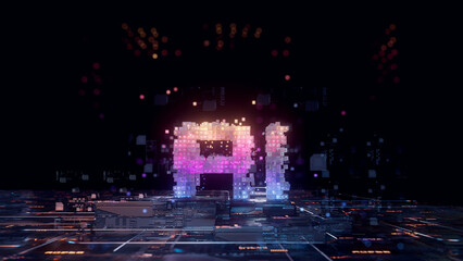 Artificial Intelligence in Motion High Tech 3D Data Animation