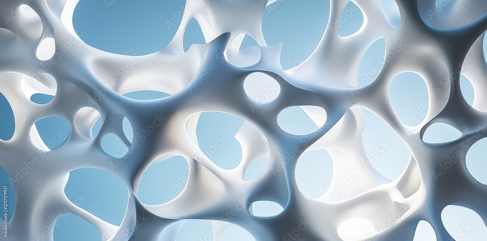 Fototapete abstract white organic structure with open spaces
