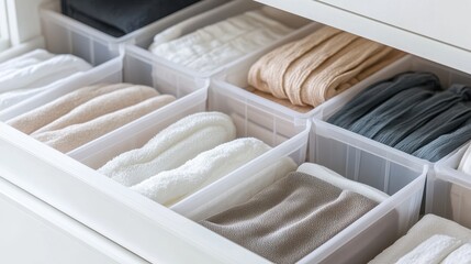 Fototapeta premium image of a set of drawer dividers on a white background, perfect for organizing home spaces.