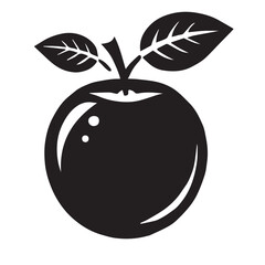 An apple black vector illustration