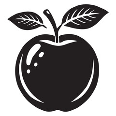 An apple black vector illustration