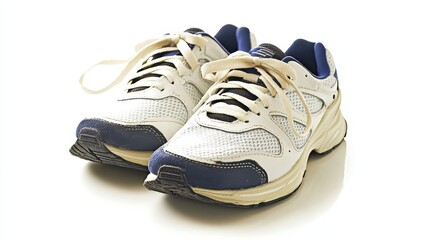 image of a pair of running shoes on a white surface, perfect for athletic gear promotions.