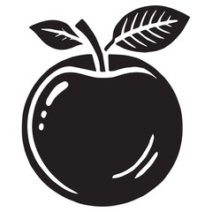 An apple black vector illustration