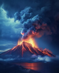 A formidable volcano with a smoking crater from wh_007