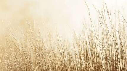 Obraz premium Golden grass field, sunrise haze