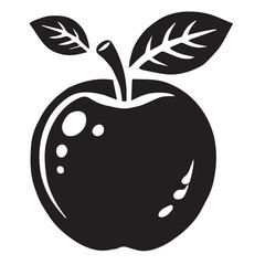 An apple black vector illustration