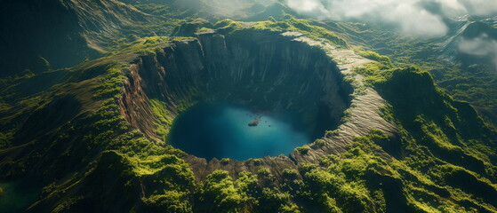 A giant crater of an extinct volcano inside of whi_012