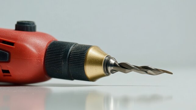 Isolated image of a rotary tool on a clean white surface, ideal for DIY and woodworking projects.