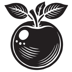An apple black vector illustration