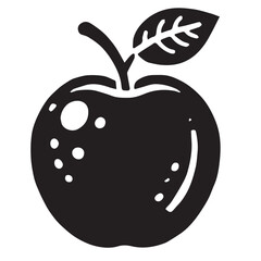 An apple black vector illustration