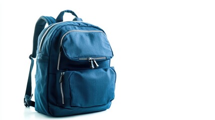 Naklejka premium Isolated image of a school backpack on a white background, perfect for back-to-school gear promotions.