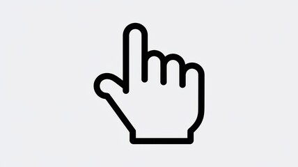 Obraz premium A minimalistic icon of a hand pointing upwards, symbolizing attention or notification.