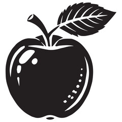 An apple black vector illustration