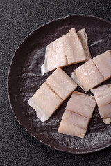 Herring fillet salted and marinated with salt, spices and oil