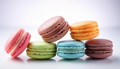 Obraz premium colorful macaroons isolated on white background