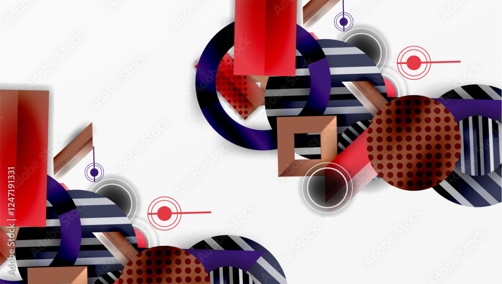 Poster Abstract design with layered geometric shapes