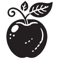 An apple black vector illustration