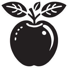An apple black vector illustration
